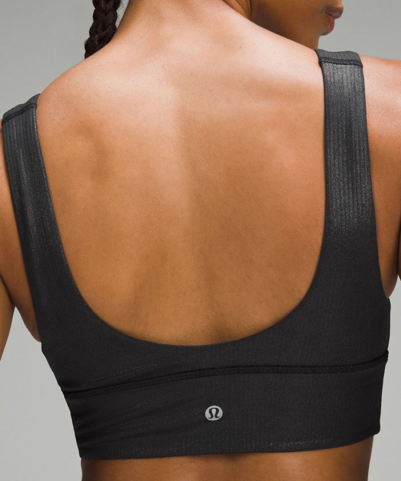 Sujetador Deportivo Lululemon Align™ Acanalado V-Neck Bra Light Support, A/B Cup Shine Mujer Negras Chile | 935WTOVPZ