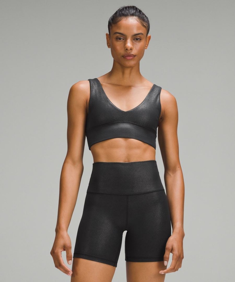 Sujetador Deportivo Lululemon Align™ Acanalado V-Neck Bra Light Support, A/B Cup Shine Mujer Negras Chile | 935WTOVPZ