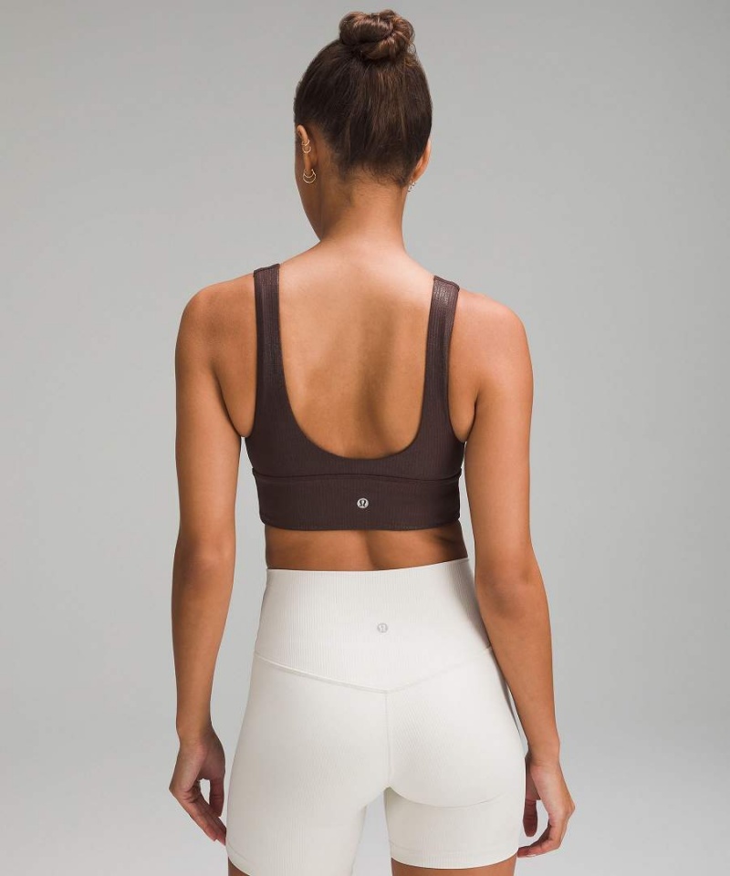 Sujetador Deportivo Lululemon Align™ Acanalado V-Neck Bra Light Support, A/B Cup Shine Mujer Chocolate Chile | 103KFDJPL