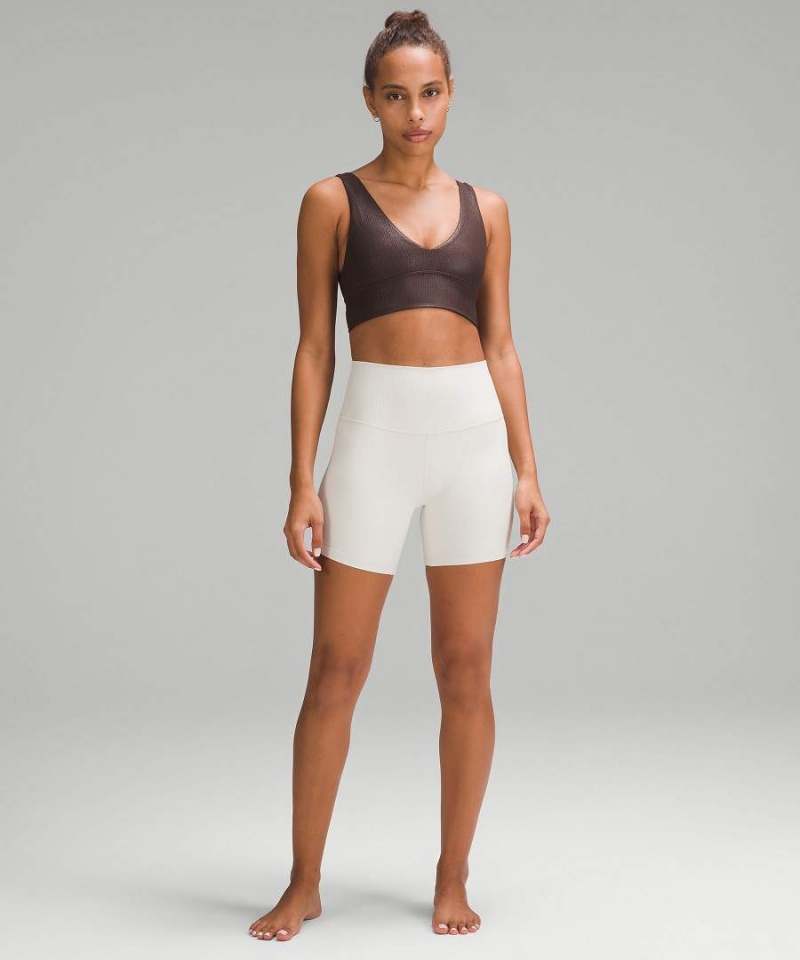 Sujetador Deportivo Lululemon Align™ Acanalado V-Neck Bra Light Support, A/B Cup Shine Mujer Chocolate Chile | 103KFDJPL