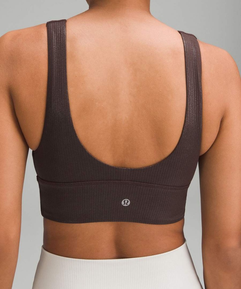 Sujetador Deportivo Lululemon Align™ Acanalado V-Neck Bra Light Support, A/B Cup Shine Mujer Chocolate Chile | 103KFDJPL