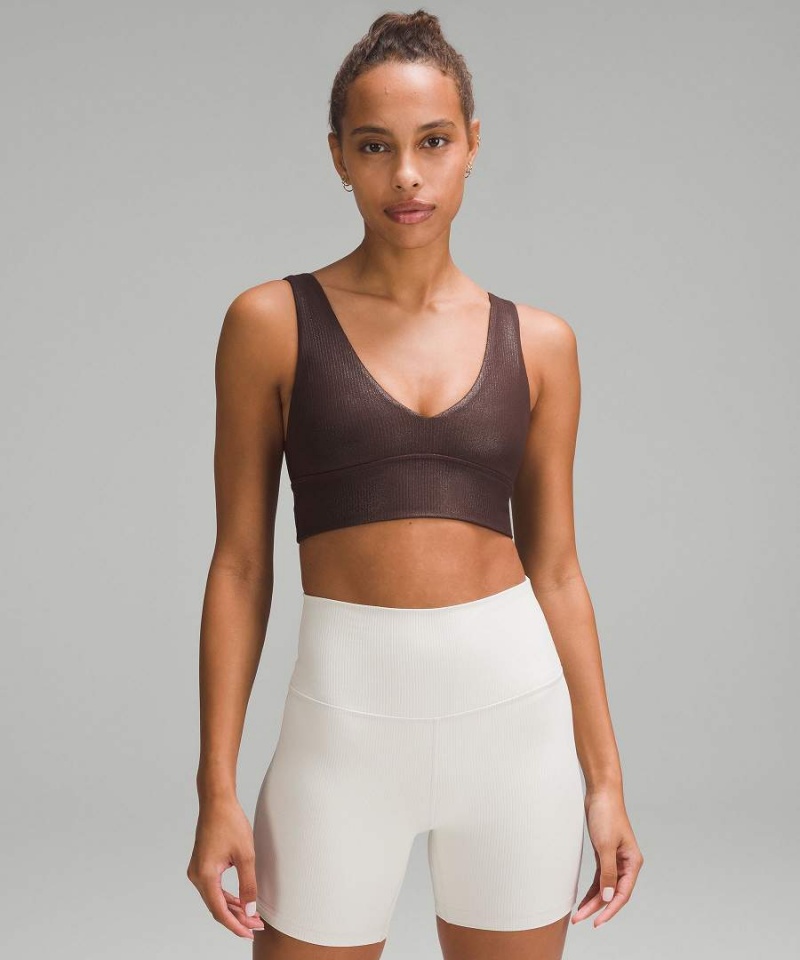 Sujetador Deportivo Lululemon Align™ Acanalado V-Neck Bra Light Support, A/B Cup Shine Mujer Chocolate Chile | 103KFDJPL