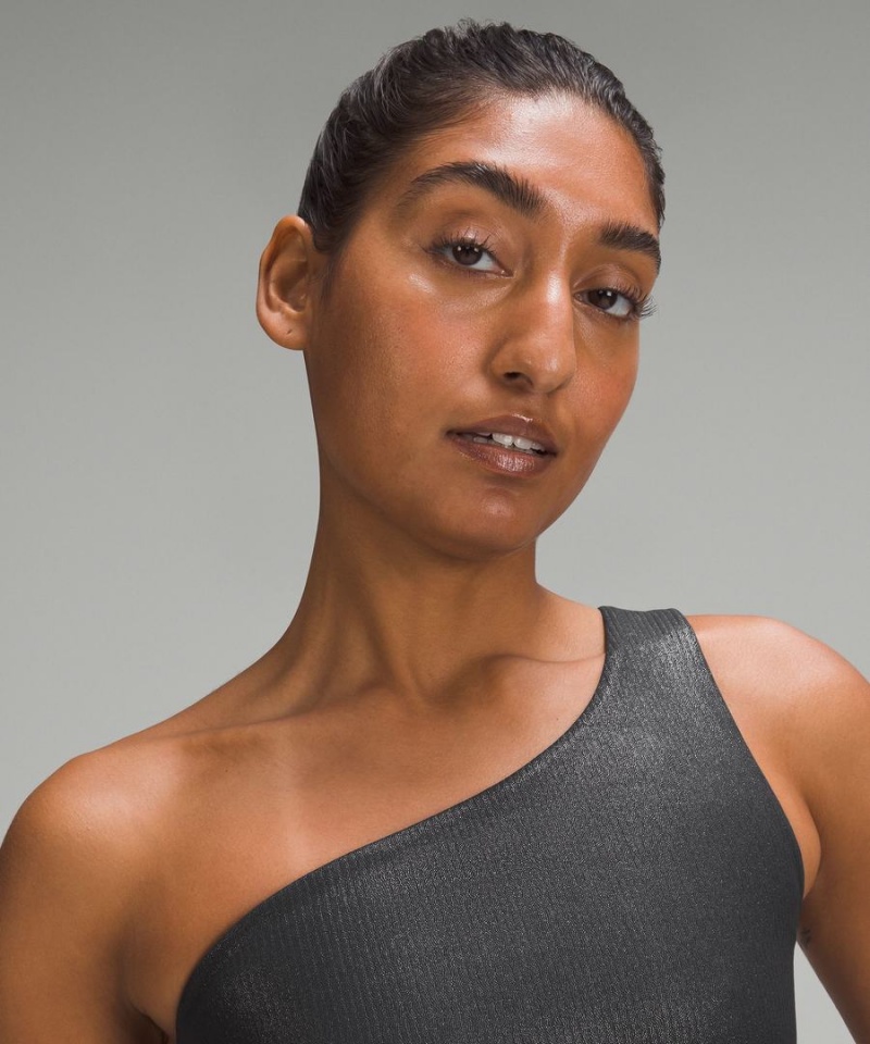 Sujetador Deportivo Lululemon Align™ Asymmetrical Acanalado Bra Light Support A/B Cup Shine Mujer Negras Chile | 792WVILYJ