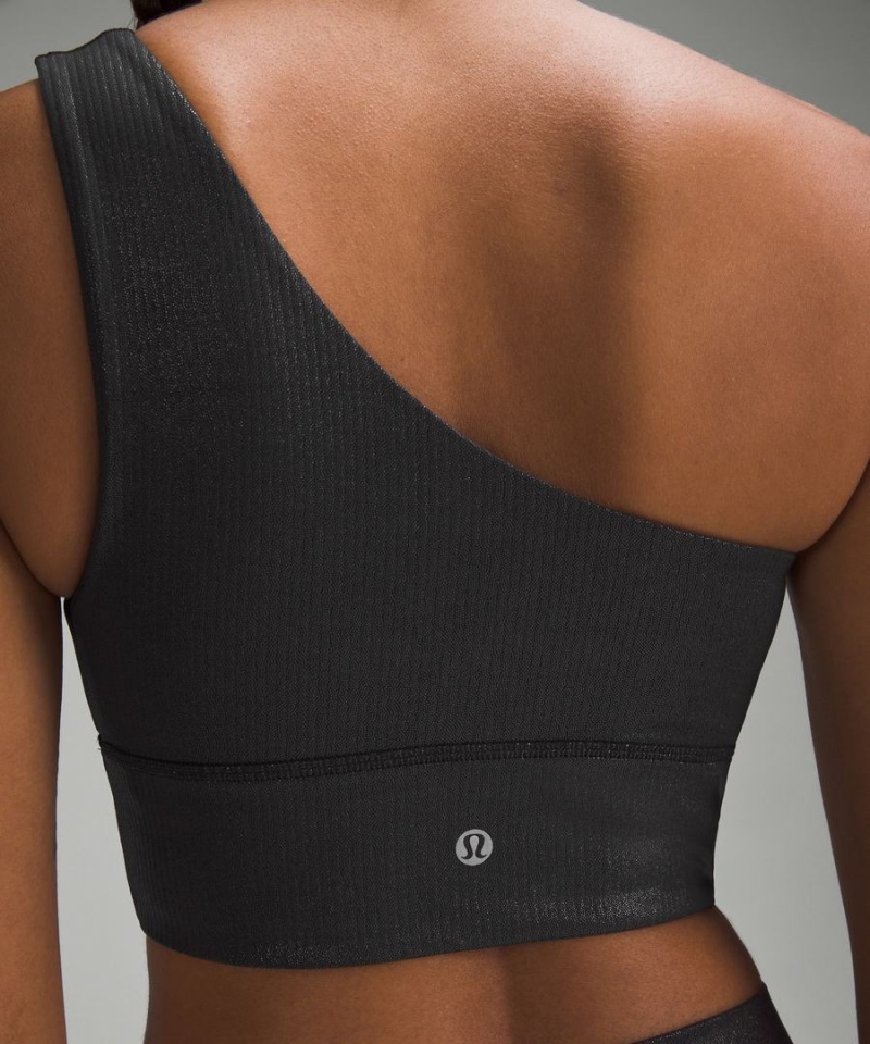 Sujetador Deportivo Lululemon Align™ Asymmetrical Acanalado Bra Light Support A/B Cup Shine Mujer Negras Chile | 792WVILYJ