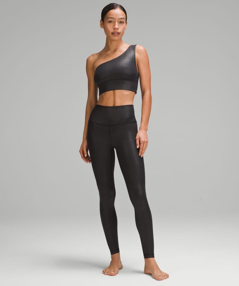 Sujetador Deportivo Lululemon Align™ Asymmetrical Acanalado Bra Light Support C/D Cup Shine Mujer Negras Chile | 046QTNYWB