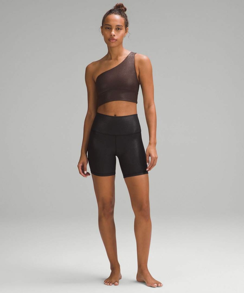 Sujetador Deportivo Lululemon Align™ Asymmetrical Acanalado Bra Light Support A/B Cup Shine Mujer Chocolate Chile | 710DQSOAM