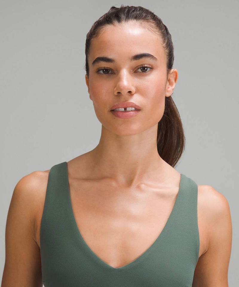 Sujetador Deportivo Lululemon Align™ V-Neck Bra Light Support, C/D Cup Mujer Verde Oscuro Chile | 430FSIXLV