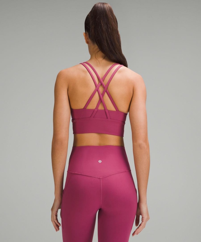 Sujetador Deportivo Lululemon Energy Acanalado Longline Bra Medium Support, B–D Cups Mujer Moradas Chile | 032AZXLNM