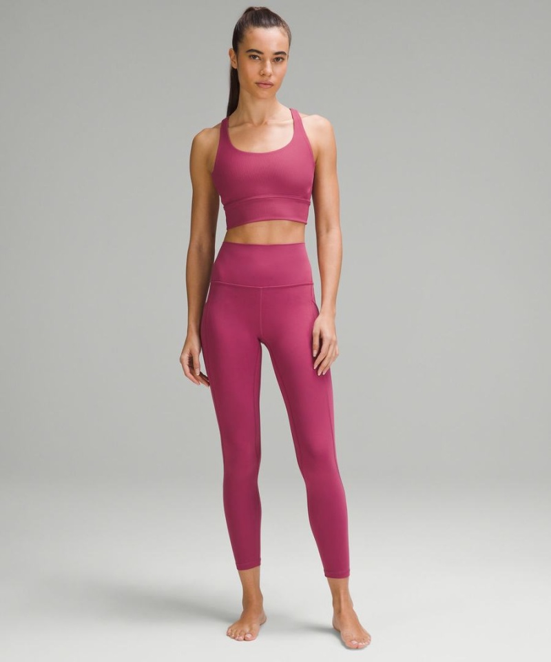 Sujetador Deportivo Lululemon Energy Acanalado Longline Bra Medium Support, B–D Cups Mujer Moradas Chile | 032AZXLNM