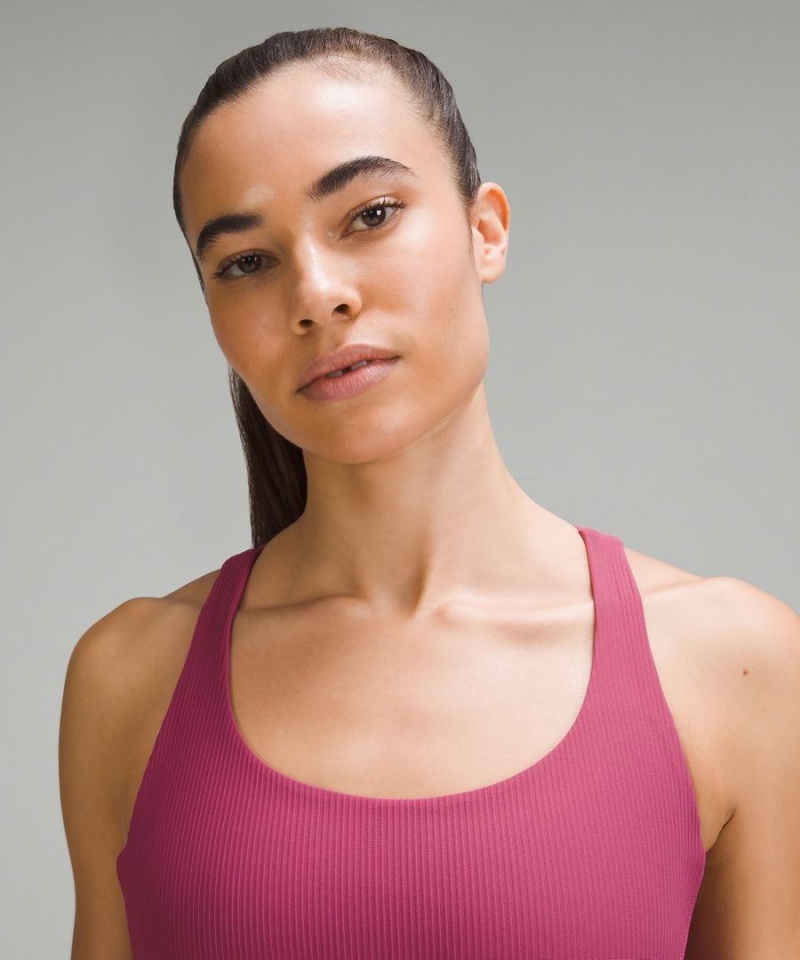 Sujetador Deportivo Lululemon Energy Acanalado Longline Bra Medium Support, B–D Cups Mujer Moradas Chile | 032AZXLNM
