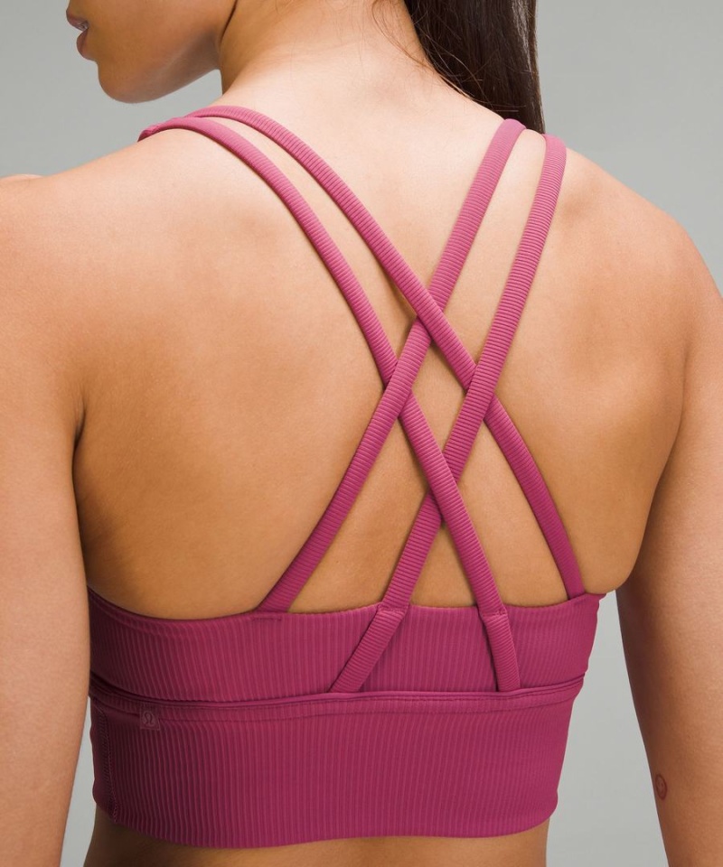 Sujetador Deportivo Lululemon Energy Acanalado Longline Bra Medium Support, B–D Cups Mujer Moradas Chile | 032AZXLNM