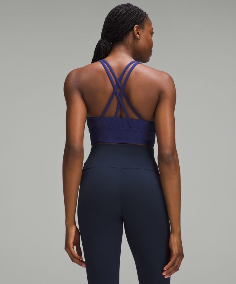 Sujetador Deportivo Lululemon Energy Acanalado Longline Bra Medium Support, B–D Cups Mujer Azules Chile | 124NEVIXR