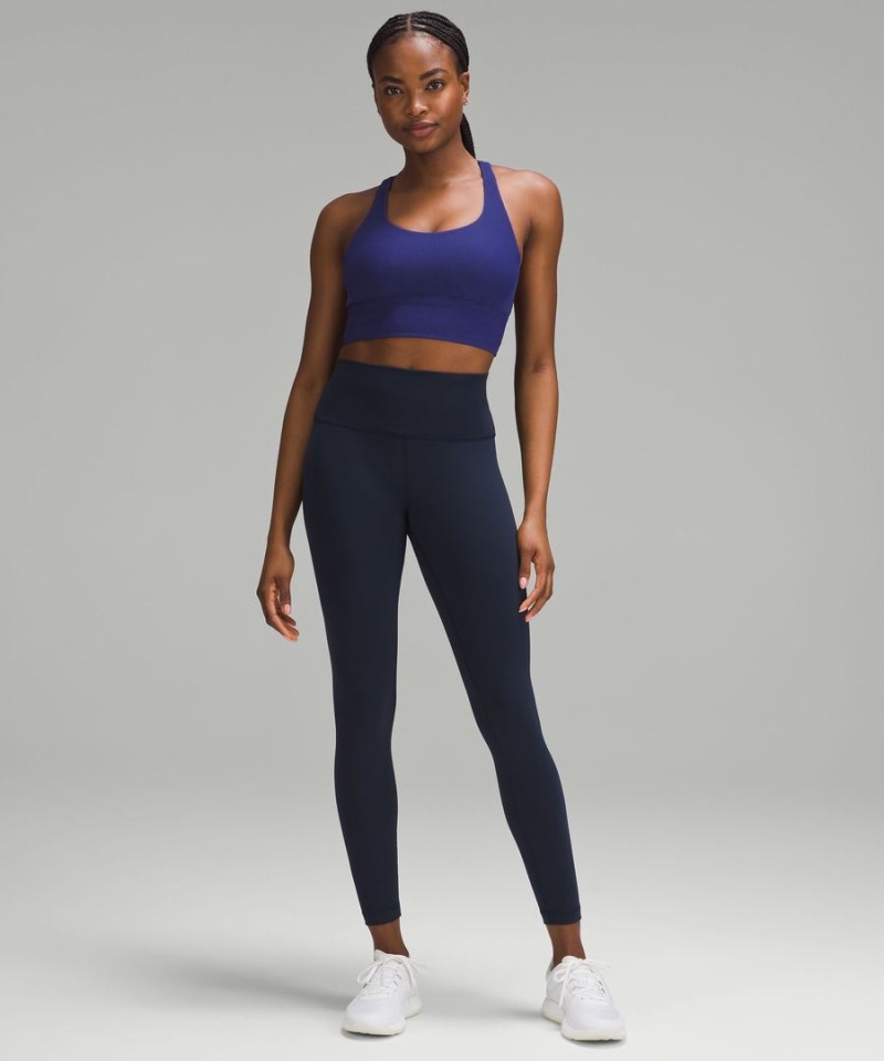 Sujetador Deportivo Lululemon Energy Acanalado Longline Bra Medium Support, B–D Cups Mujer Azules Chile | 124NEVIXR