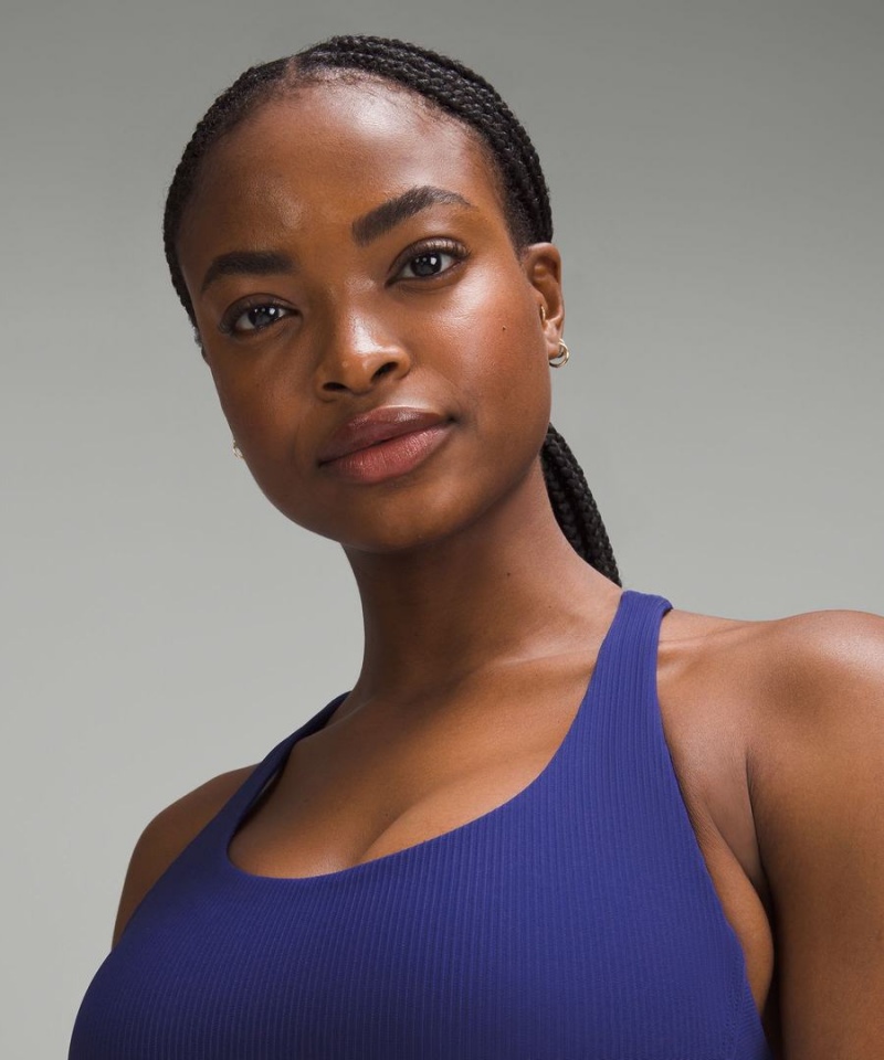 Sujetador Deportivo Lululemon Energy Acanalado Longline Bra Medium Support, B–D Cups Mujer Azules Chile | 124NEVIXR