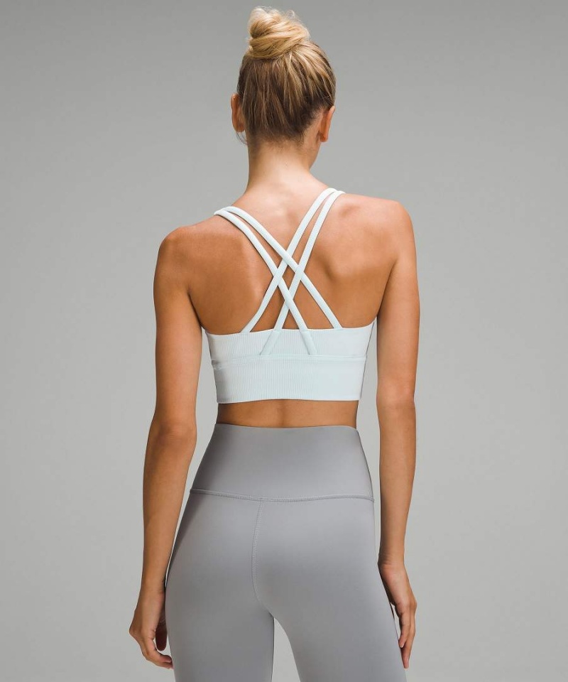 Sujetador Deportivo Lululemon Energy Acanalado Longline Bra Medium Support, B–D Cups Mujer Azules Chile | 086RKFOVW