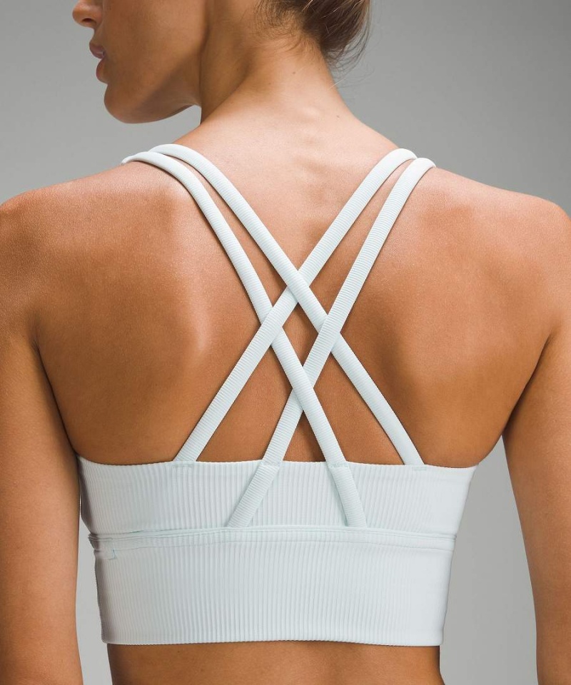 Sujetador Deportivo Lululemon Energy Acanalado Longline Bra Medium Support, B–D Cups Mujer Azules Chile | 086RKFOVW