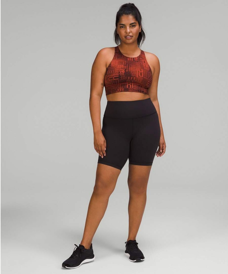 Sujetador Deportivo Lululemon Energy High-Neck Longline Bra Medium Support, B–D Cups Mujer Rojas Multicolor Chile | 541XSIGCF