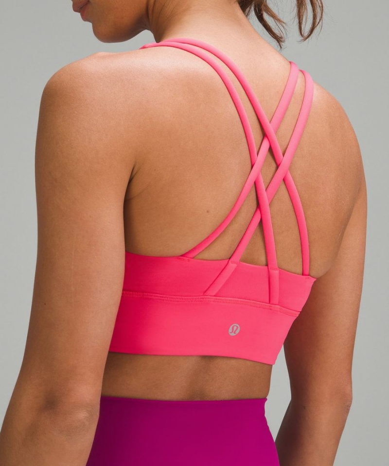 Sujetador Deportivo Lululemon Energy Longline Bra Medium Support, B–D Cups Mujer Rojas Chile | 724DPGXIA