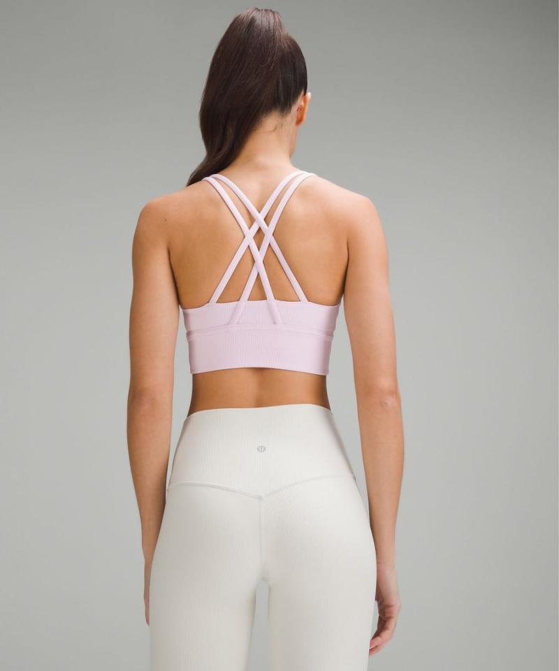 Sujetador Deportivo Lululemon Energy Longline Acanalado Bra Medium Support, B–D Cups Mujer Rosas Chile | 948IRYHEQ