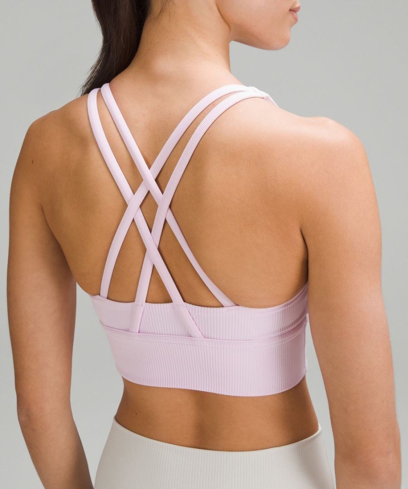 Sujetador Deportivo Lululemon Energy Longline Acanalado Bra Medium Support, B–D Cups Mujer Rosas Chile | 948IRYHEQ