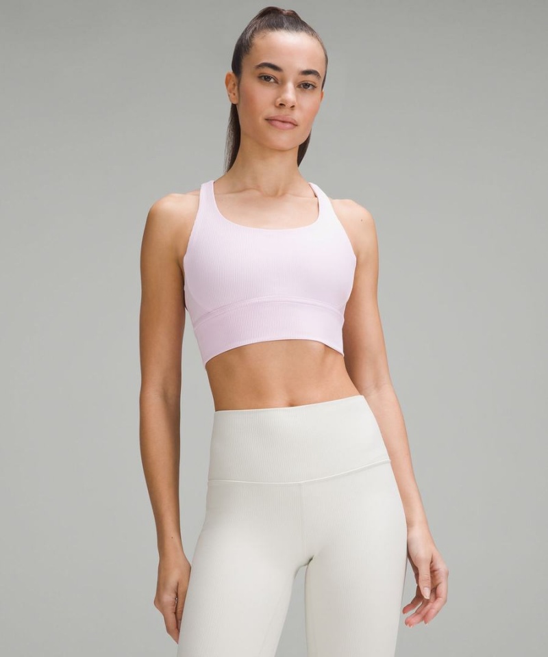 Sujetador Deportivo Lululemon Energy Longline Acanalado Bra Medium Support, B–D Cups Mujer Rosas Chile | 948IRYHEQ