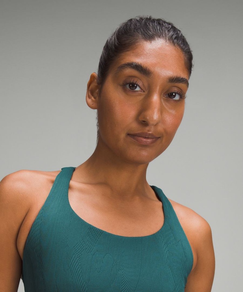 Sujetador Deportivo Lululemon Energy Longline Acanalado Bra Medium Support, B–D Cups Mujer Turquesa Turquesa Chile | 790VZNQOI