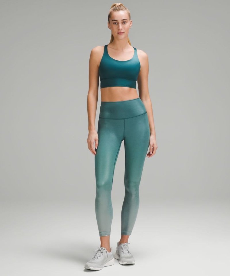 Sujetador Deportivo Lululemon Energy Longline Bra Medium Support, B-D Cups Foil Mujer Turquesa Chile | 701MLOXNK