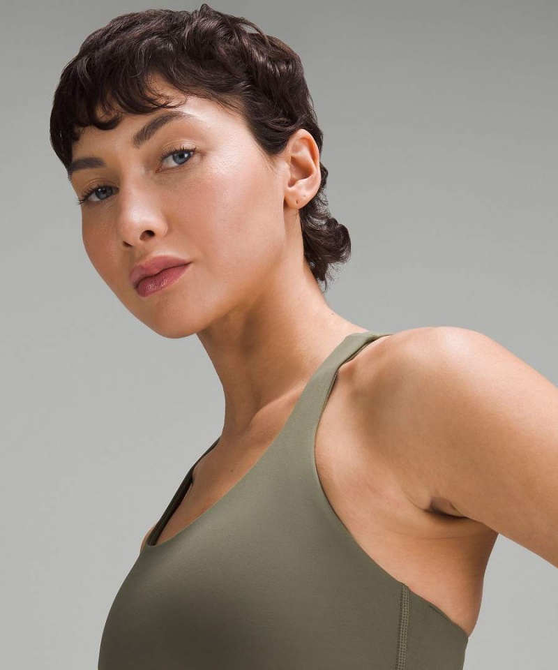 Sujetador Deportivo Lululemon Energy Longline Bra Medium Support, B–D Cups Mujer Verde Oscuro Chile | 296PDAVGW