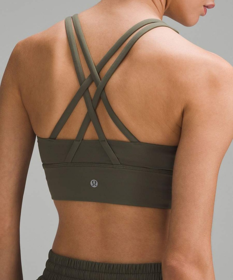 Sujetador Deportivo Lululemon Energy Longline Bra Medium Support, B–D Cups Mujer Verde Oscuro Chile | 296PDAVGW