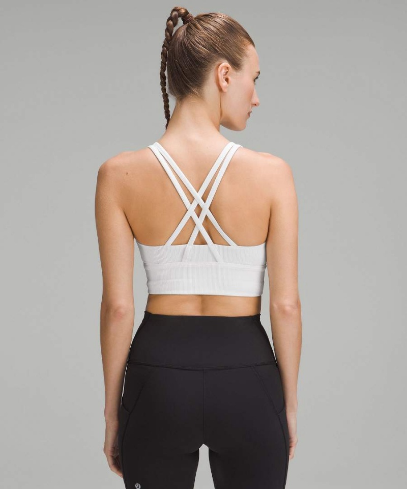 Sujetador Deportivo Lululemon Energy Longline Acanalado Bra Medium Support, B–D Cups Mujer Blancas Chile | 524LYTOBJ