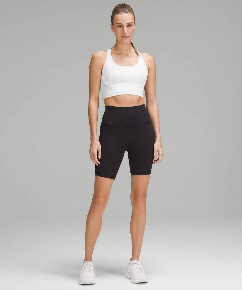 Sujetador Deportivo Lululemon Energy Longline Acanalado Bra Medium Support, B–D Cups Mujer Blancas Chile | 524LYTOBJ
