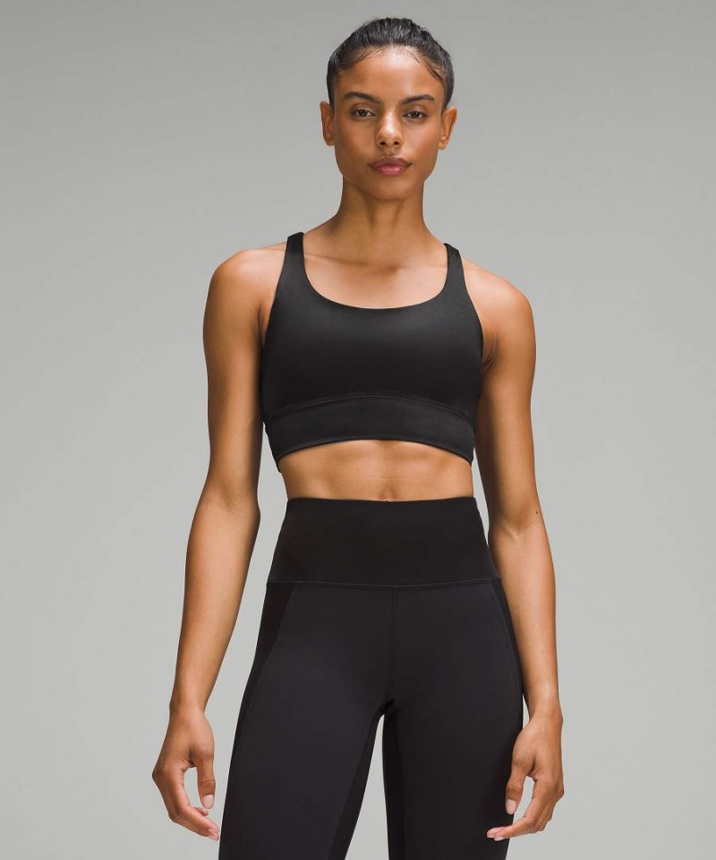 Sujetador Deportivo Lululemon Energy Longline Bra Medium Support, B-D Cups Foil Mujer Negras Chile | 495JBMDGA