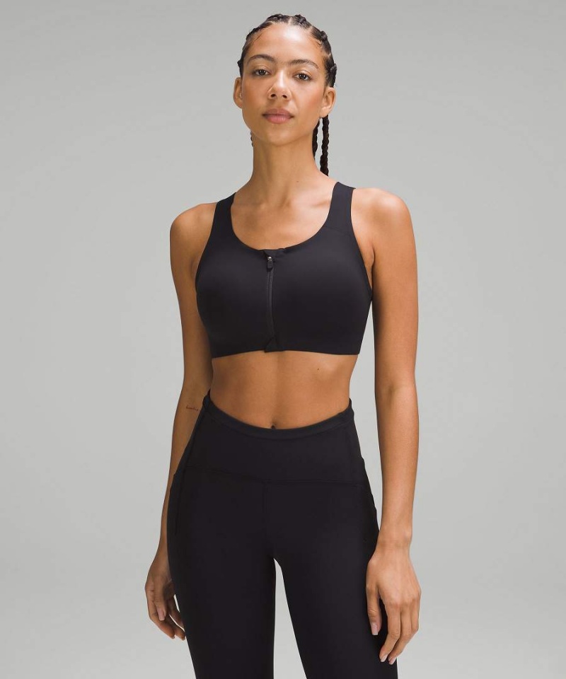 Sujetador Deportivo Lululemon Enlite Front-Zip Bra High Support, A–DDD(E) Cups Mujer Negras Chile | 058WRBTUH