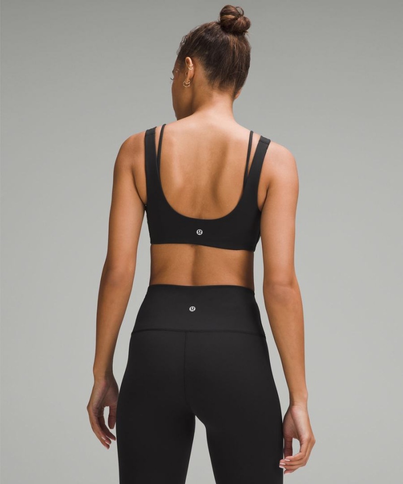 Sujetador Deportivo Lululemon Everlux Front Cut-Out Train Bra Light Support, B/C Cup Mujer Negras Chile | 896TAXHWB