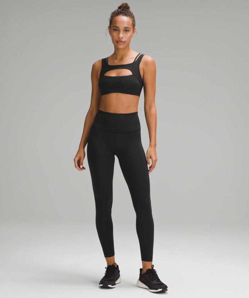 Sujetador Deportivo Lululemon Everlux Front Cut-Out Train Bra Light Support, B/C Cup Mujer Negras Chile | 896TAXHWB