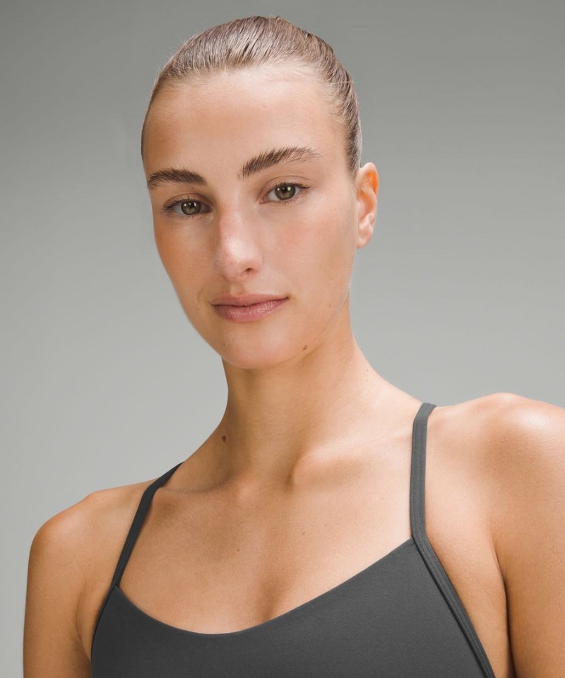 Sujetador Deportivo Lululemon Flow Y Bra Nulu Light Support, A–C Cups Mujer Gris Oscuro Chile | 765NMKEFZ