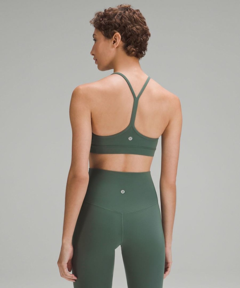 Sujetador Deportivo Lululemon Flow Y Bra Nulu Light Support, A–C Cups Mujer Verde Oscuro Chile | 785VNUQKA