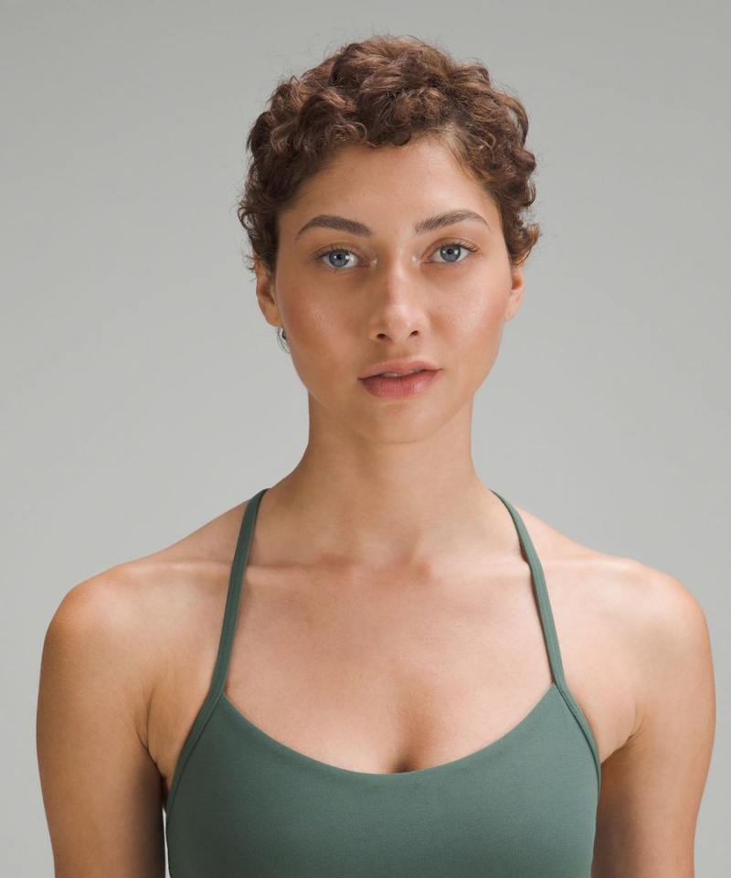 Sujetador Deportivo Lululemon Flow Y Bra Nulu Light Support, A–C Cups Mujer Verde Oscuro Chile | 785VNUQKA
