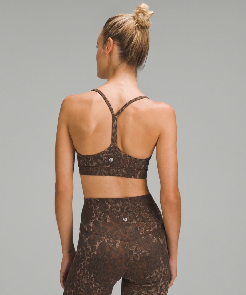 Sujetador Deportivo Lululemon Flow Y Bra Nulu Light Support, A–C Cups Mujer Marrones Multicolor Chile | 981CUNYTM