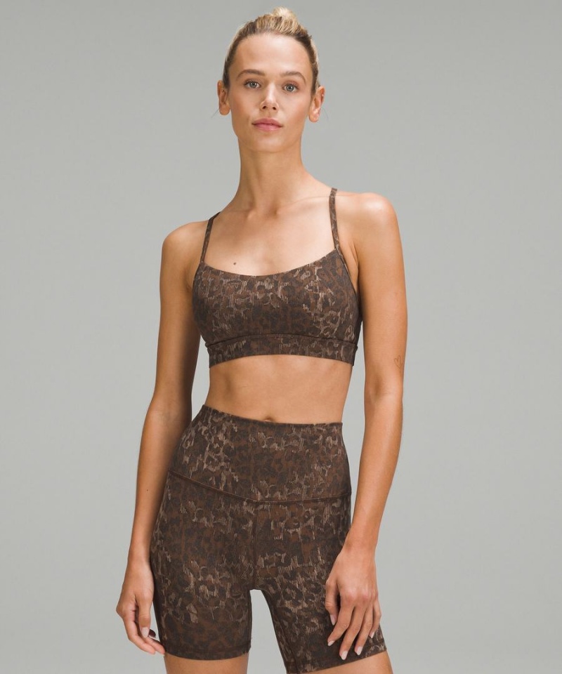 Sujetador Deportivo Lululemon Flow Y Bra Nulu Light Support, A–C Cups Mujer Marrones Multicolor Chile | 981CUNYTM