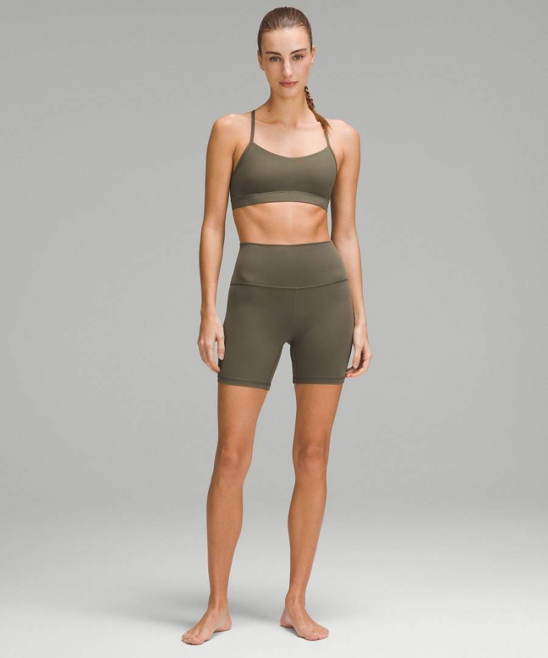 Sujetador Deportivo Lululemon Flow Y Bra Nulu Light Support, A–C Cups Mujer Verde Oscuro Chile | 935NWDFMB