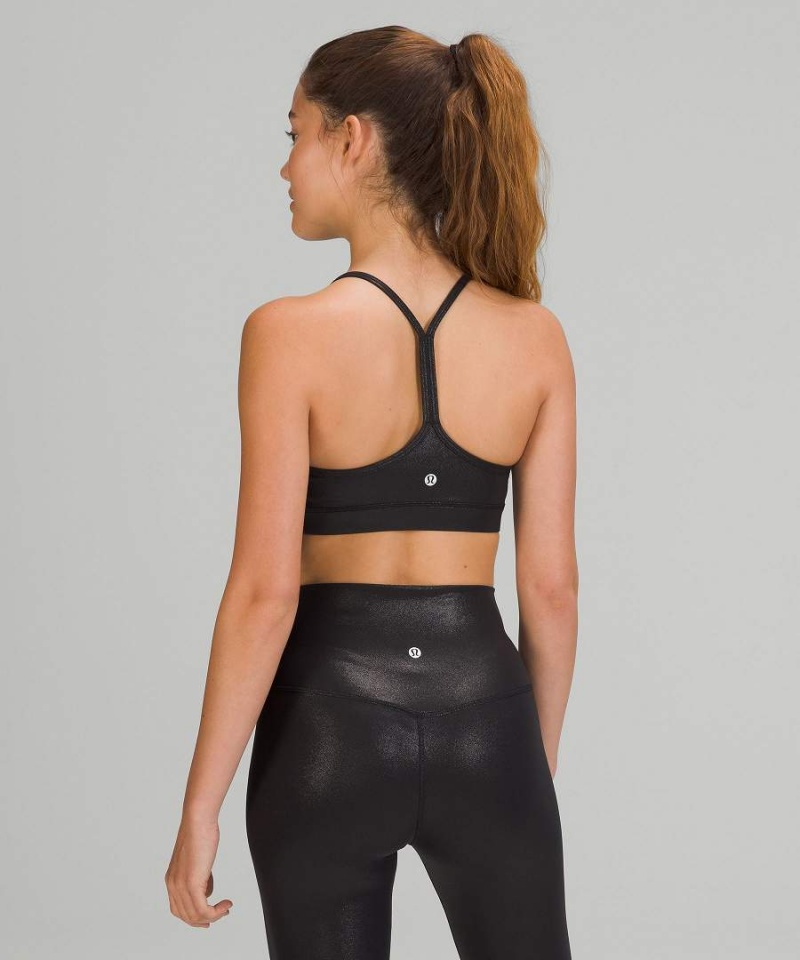 Sujetador Deportivo Lululemon Flow Y Bra Nulu Shine Light Support, A–C Cups Mujer Negras Chile | 896MPXCQO