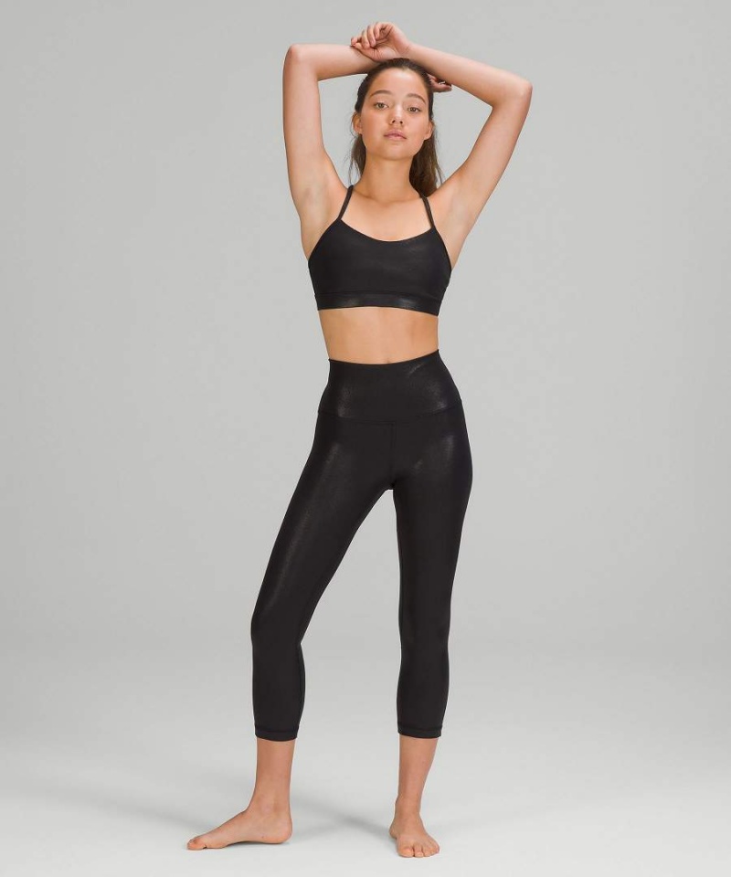 Sujetador Deportivo Lululemon Flow Y Bra Nulu Shine Light Support, A–C Cups Mujer Negras Chile | 896MPXCQO