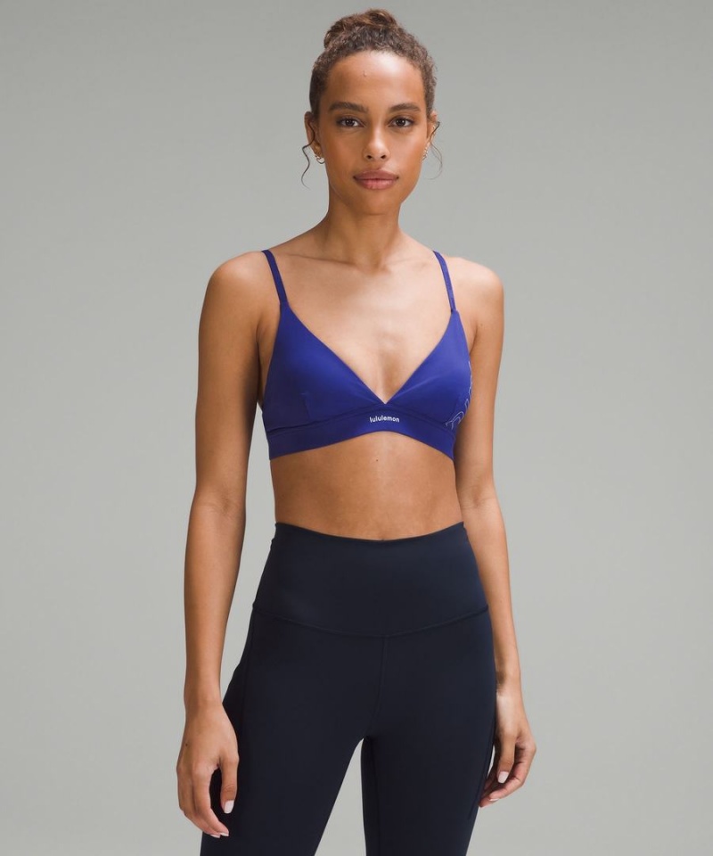 Sujetador Deportivo Lululemon License to Train Triangle Bra Light Support, A/B Cup Estampadas Mujer Azules Chile | 501AIYMGF