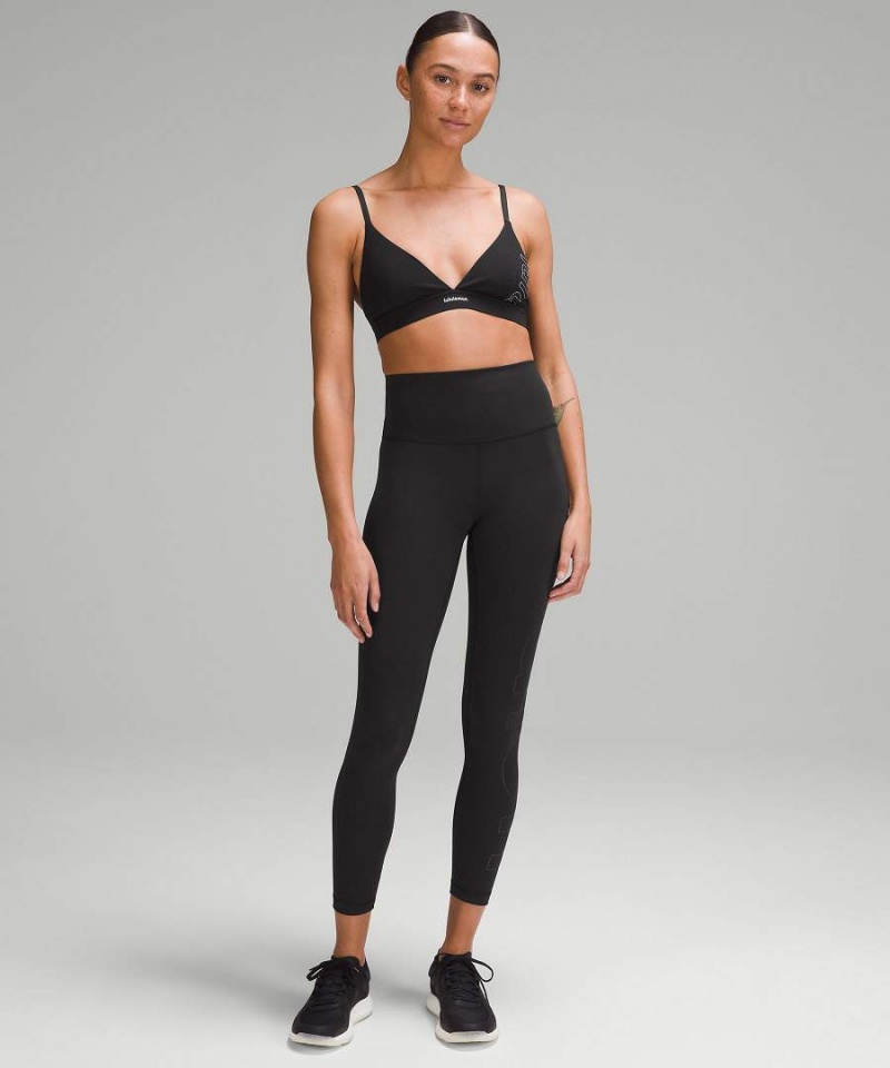 Sujetador Deportivo Lululemon License to Train Triangle Bra Light Support, A/B Cup Estampadas Mujer Negras Chile | 208YLBHXP