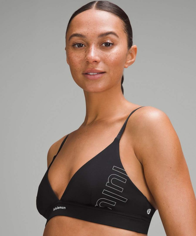 Sujetador Deportivo Lululemon License to Train Triangle Bra Light Support, A/B Cup Estampadas Mujer Negras Chile | 208YLBHXP