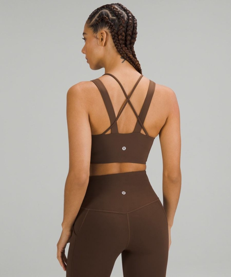 Sujetador Deportivo Lululemon Like a Cloud Longline Bra Light Support, D/DD Cup Mujer Chocolate Chile | 192LDSJGV