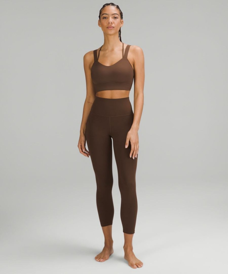 Sujetador Deportivo Lululemon Like a Cloud Longline Bra Light Support, D/DD Cup Mujer Chocolate Chile | 192LDSJGV