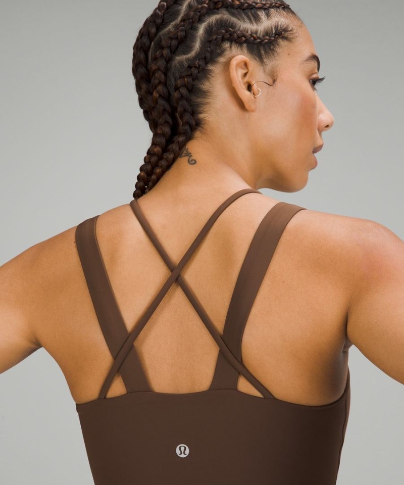 Sujetador Deportivo Lululemon Like a Cloud Longline Bra Light Support, D/DD Cup Mujer Chocolate Chile | 192LDSJGV