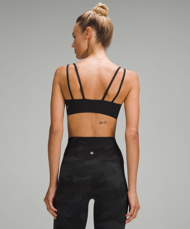 Sujetador Deportivo Lululemon Like a Cloud Acanalado Bra Light Support, B/C Cup Mujer Negras Chile | 263OYNGCE